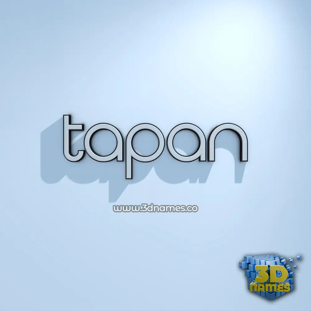 tapan in White Logo Cold style - 3D name wallpaper