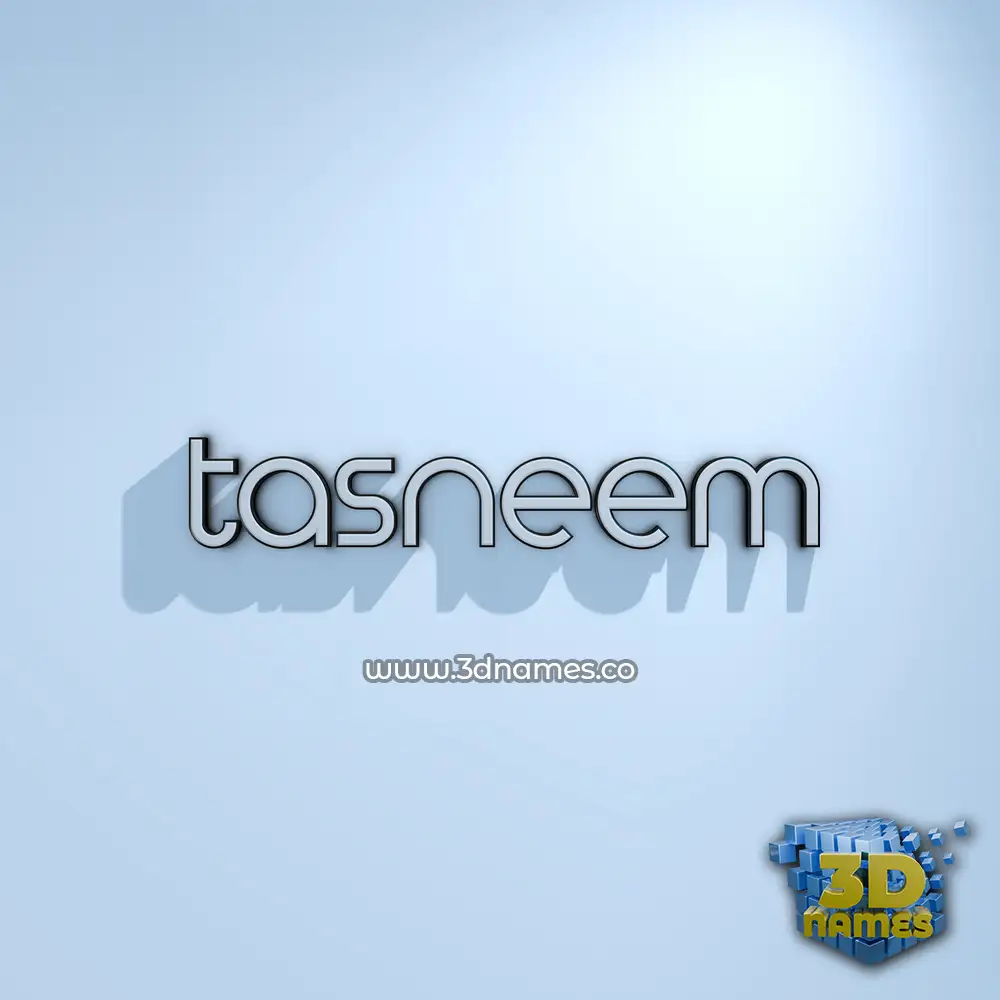 tasneem in White Logo Cold style - 3D name wallpaper