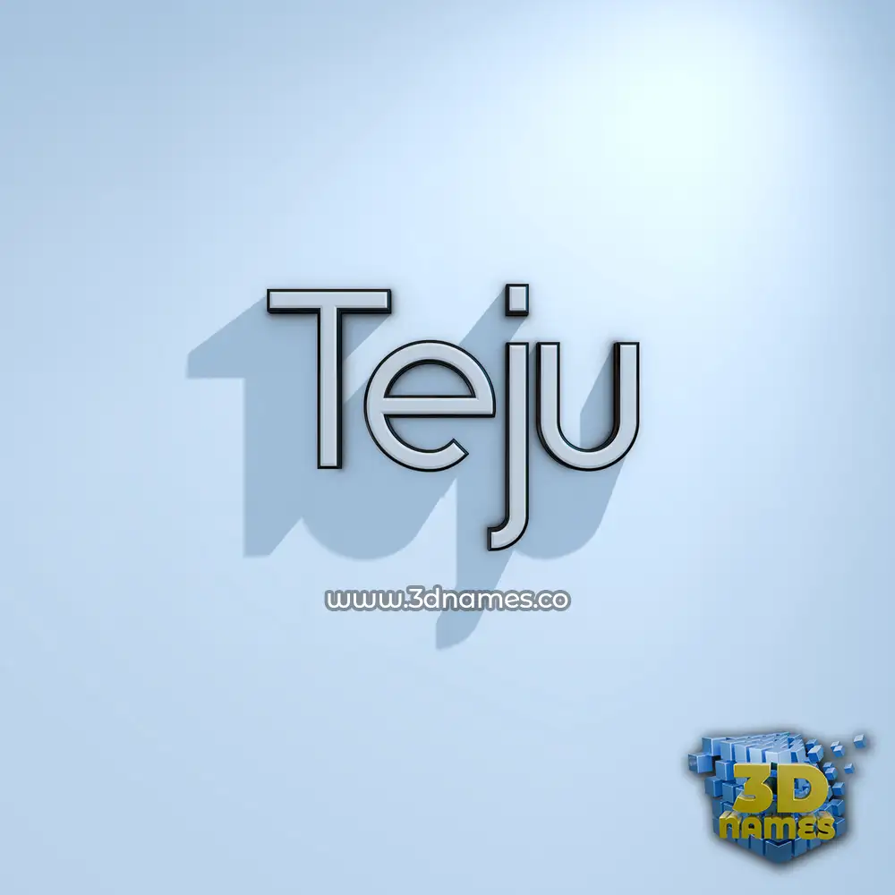 teju in White Logo Cold style - 3D name wallpaper