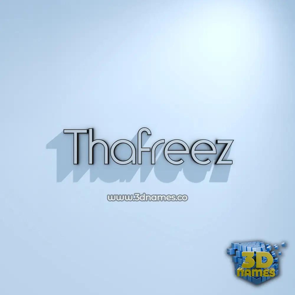 thafreez in White Logo Cold style - 3D name wallpaper