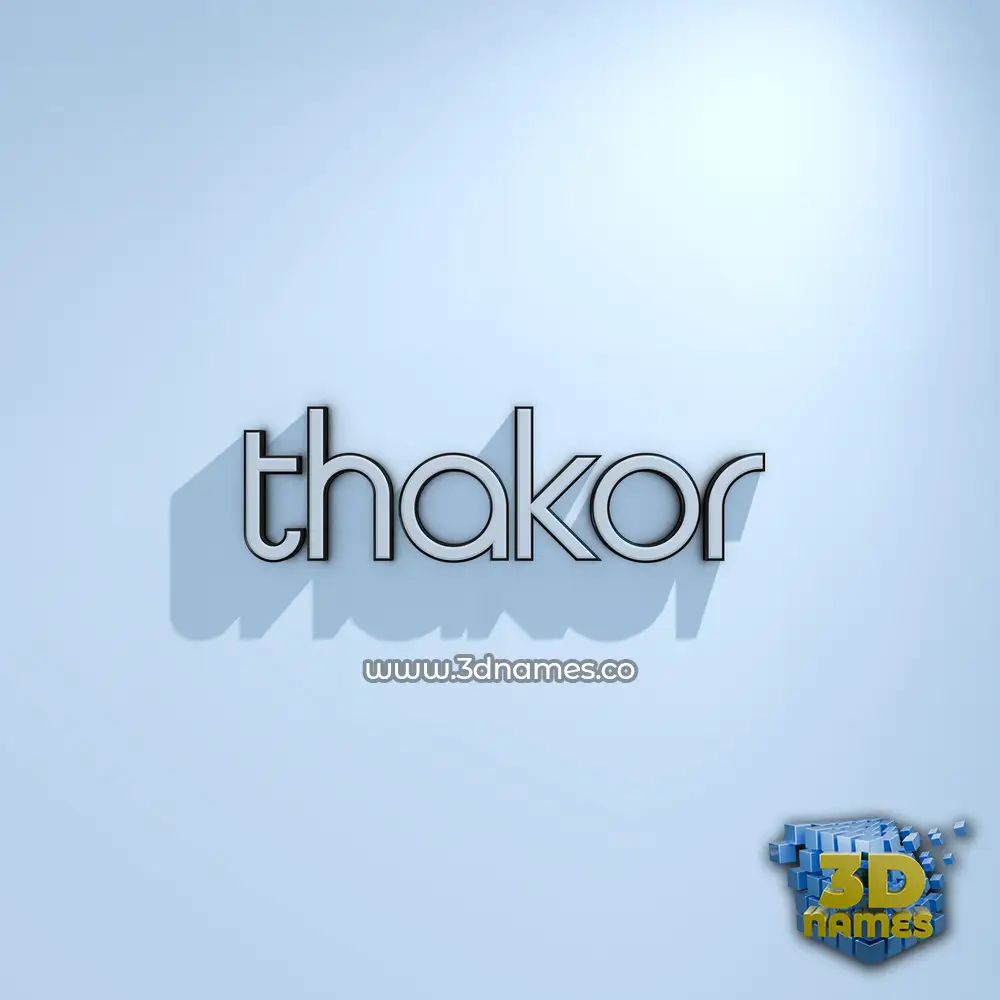 thakor in White Logo Cold style - 3D name wallpaper