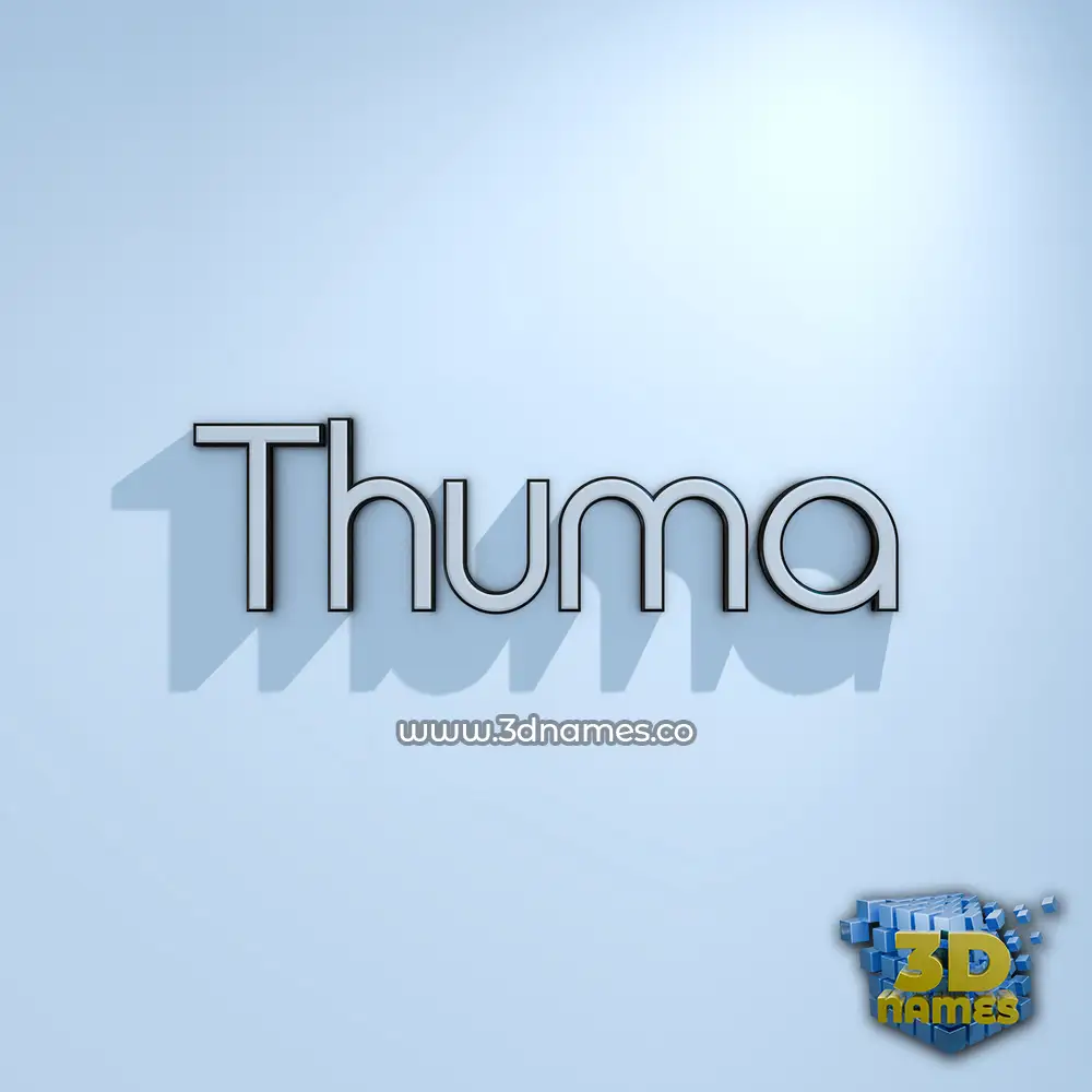 thuma in White Logo Cold style - 3D name wallpaper