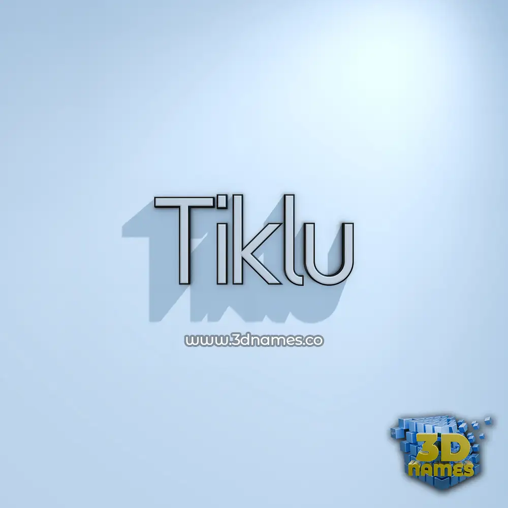 tiklu in White Logo Cold style - 3D name wallpaper