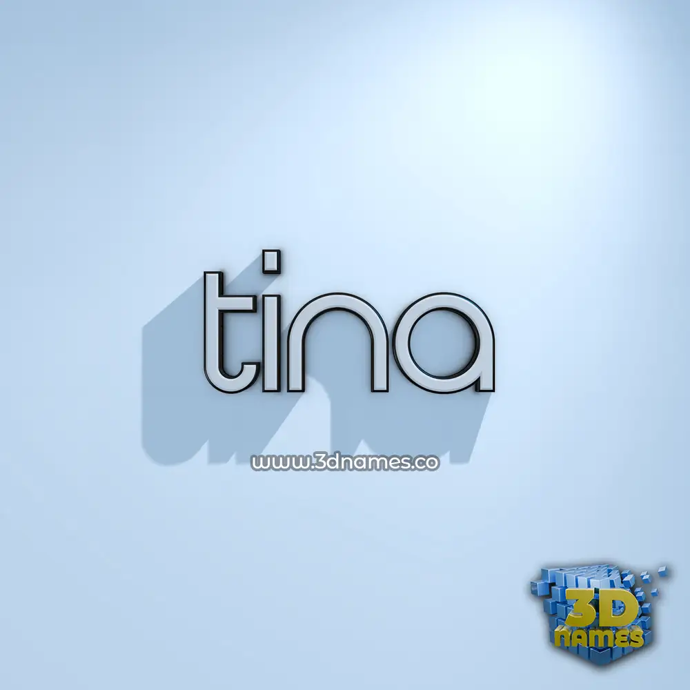 tina in White Logo Cold style - 3D name wallpaper