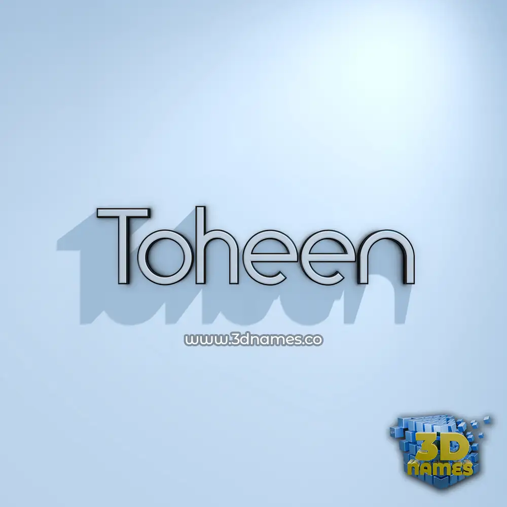 toheen in White Logo Cold style - 3D name wallpaper
