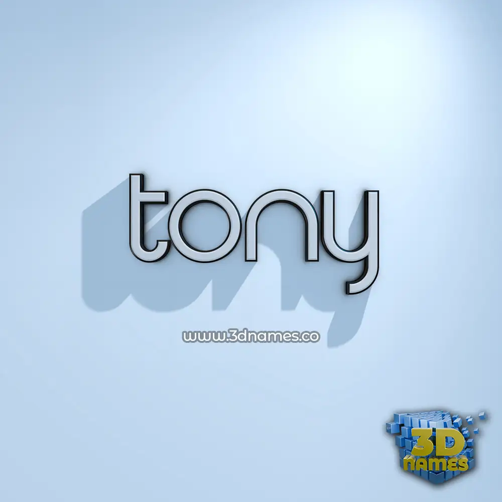 tony in White Logo Cold style - 3D name wallpaper