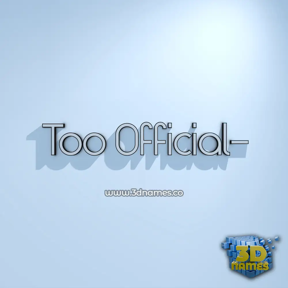 too official- in White Logo Cold style - 3D name wallpaper