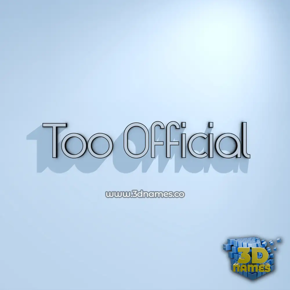 too official in White Logo Cold style - 3D name wallpaper