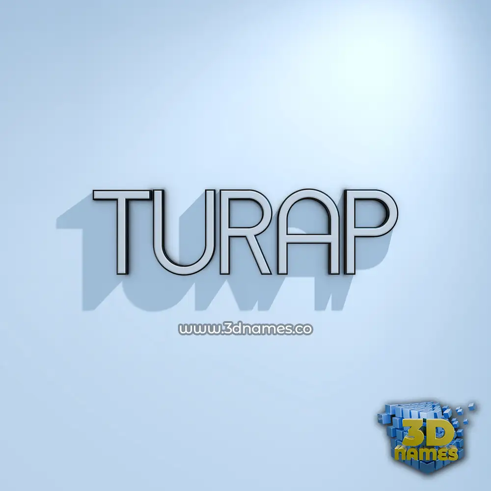 turap in White Logo Cold style - 3D name wallpaper