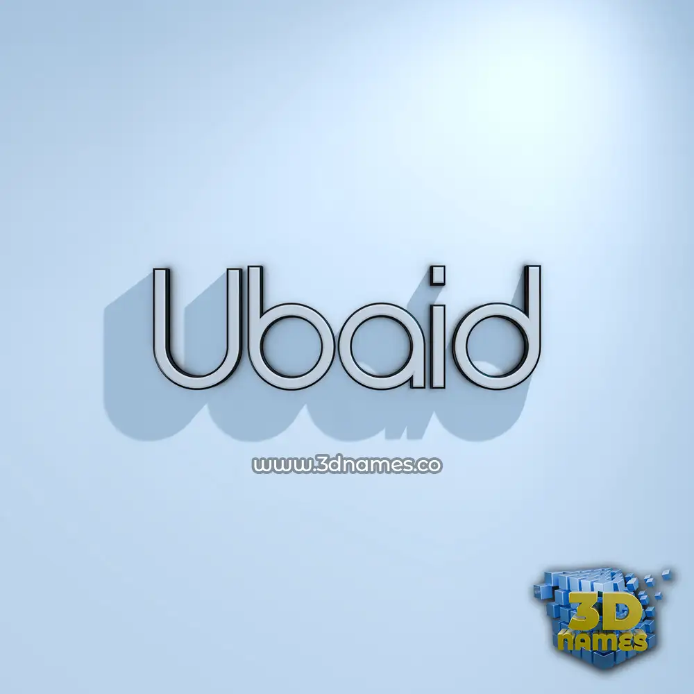 ubaid in White Logo Cold style - 3D name wallpaper