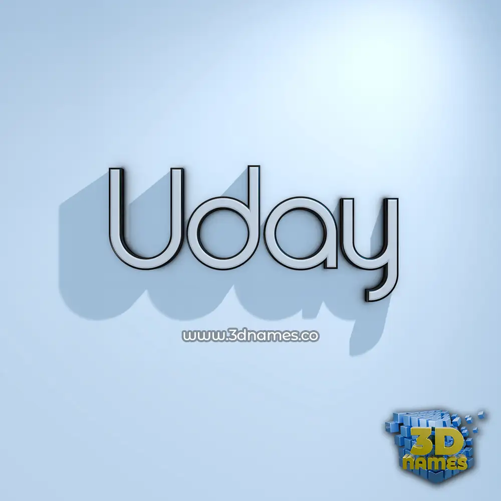 uday in White Logo Cold style - 3D name wallpaper
