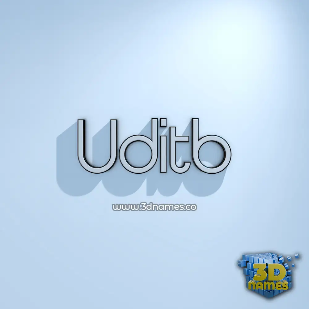 uditb in White Logo Cold style - 3D name wallpaper