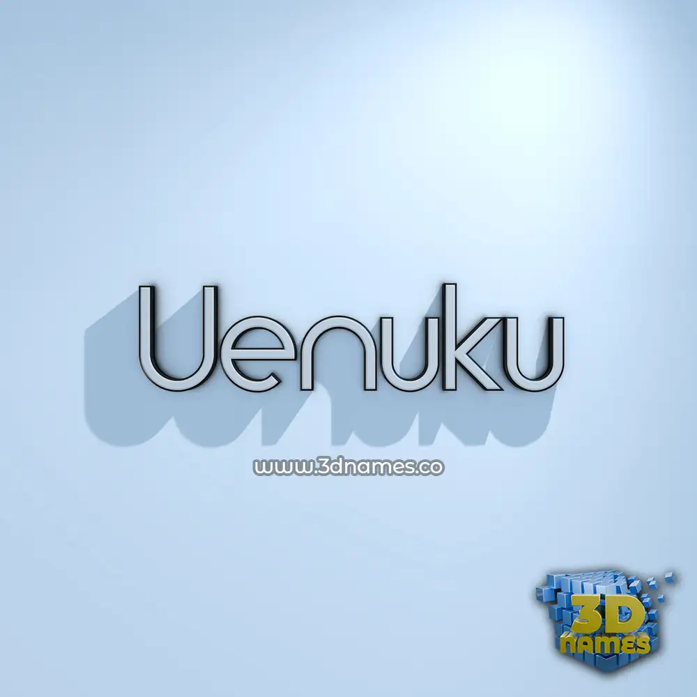 uenuku in White Logo Cold style - 3D name wallpaper