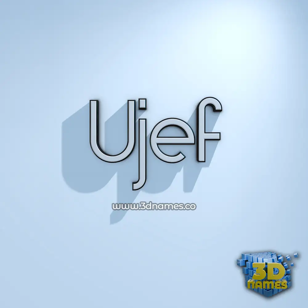 ujef in White Logo Cold style - 3D name wallpaper
