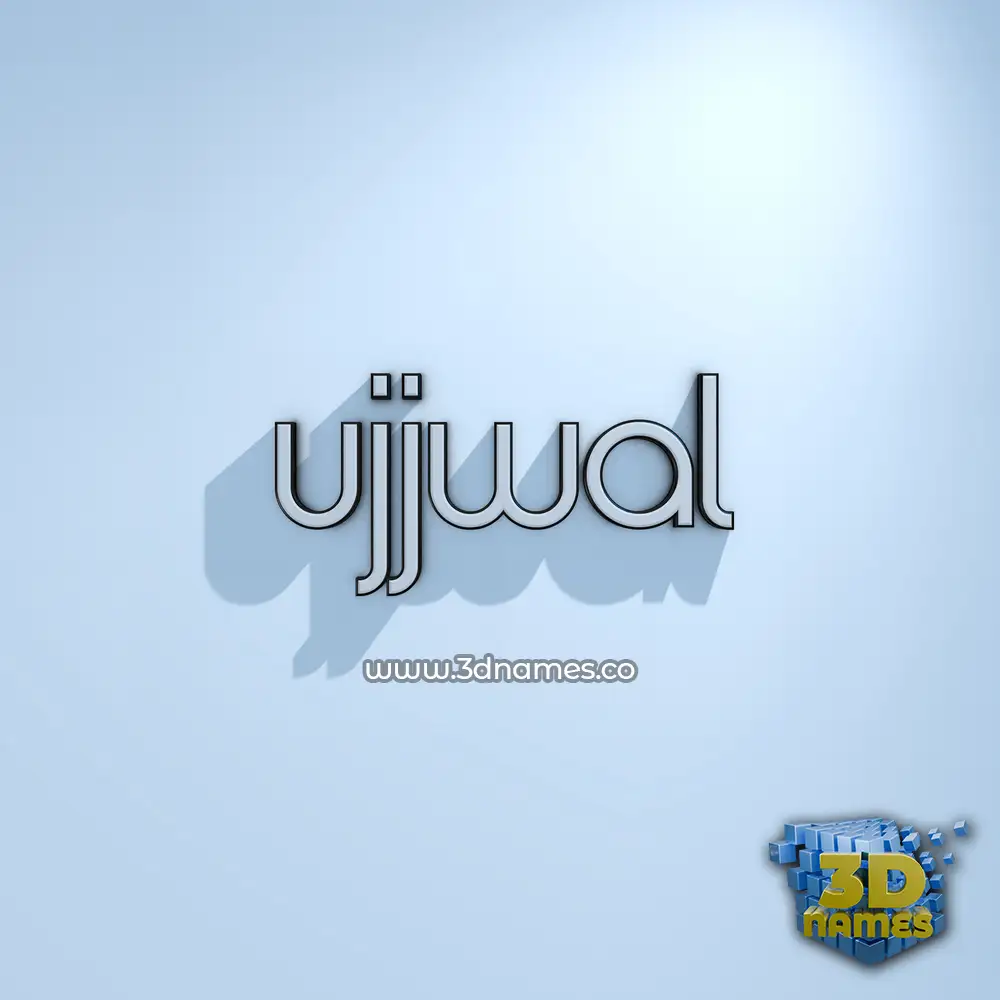 ujjwal in White Logo Cold style - 3D name wallpaper