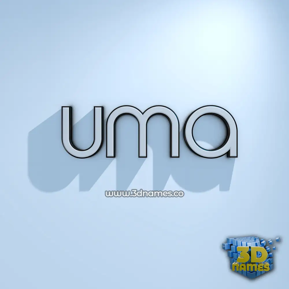 uma in White Logo Cold style - 3D name wallpaper