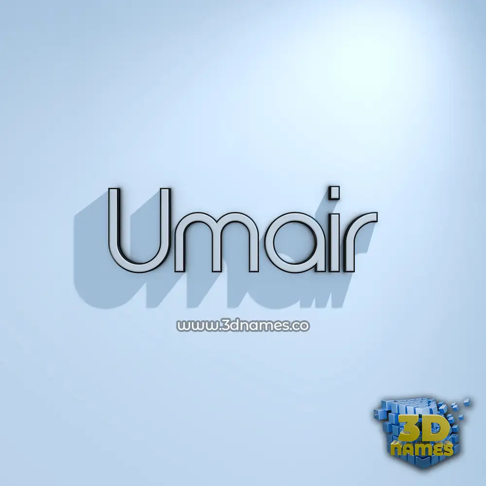 umair in White Logo Cold style - 3D name wallpaper