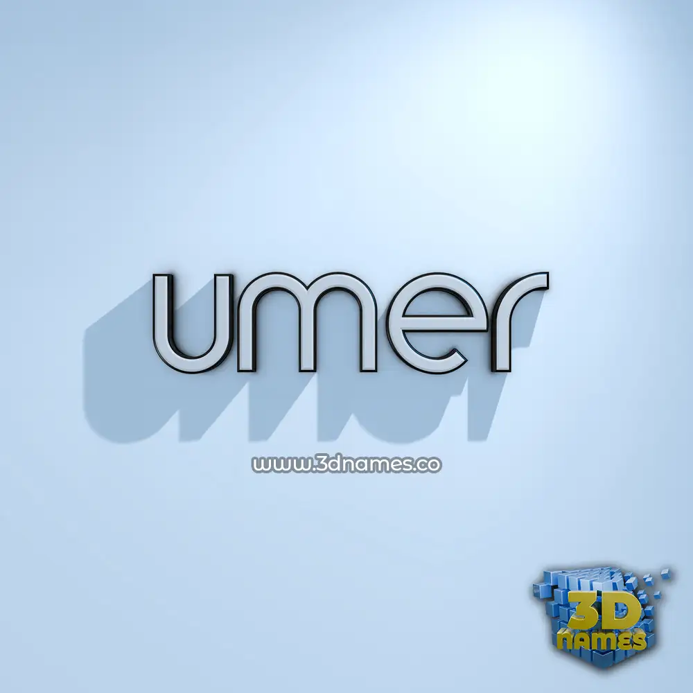 umer in White Logo Cold style - 3D name wallpaper