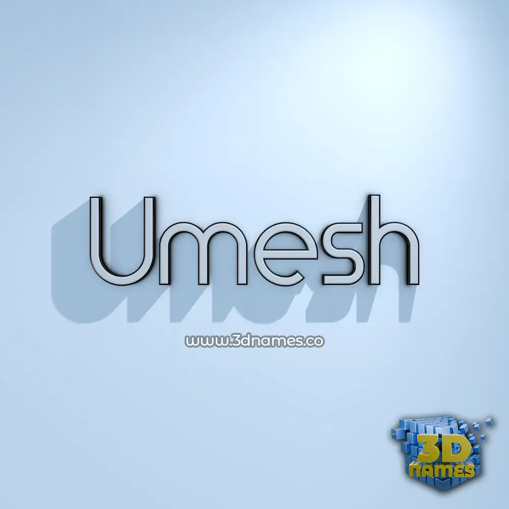 umesh in White Logo Cold style - 3D name wallpaper