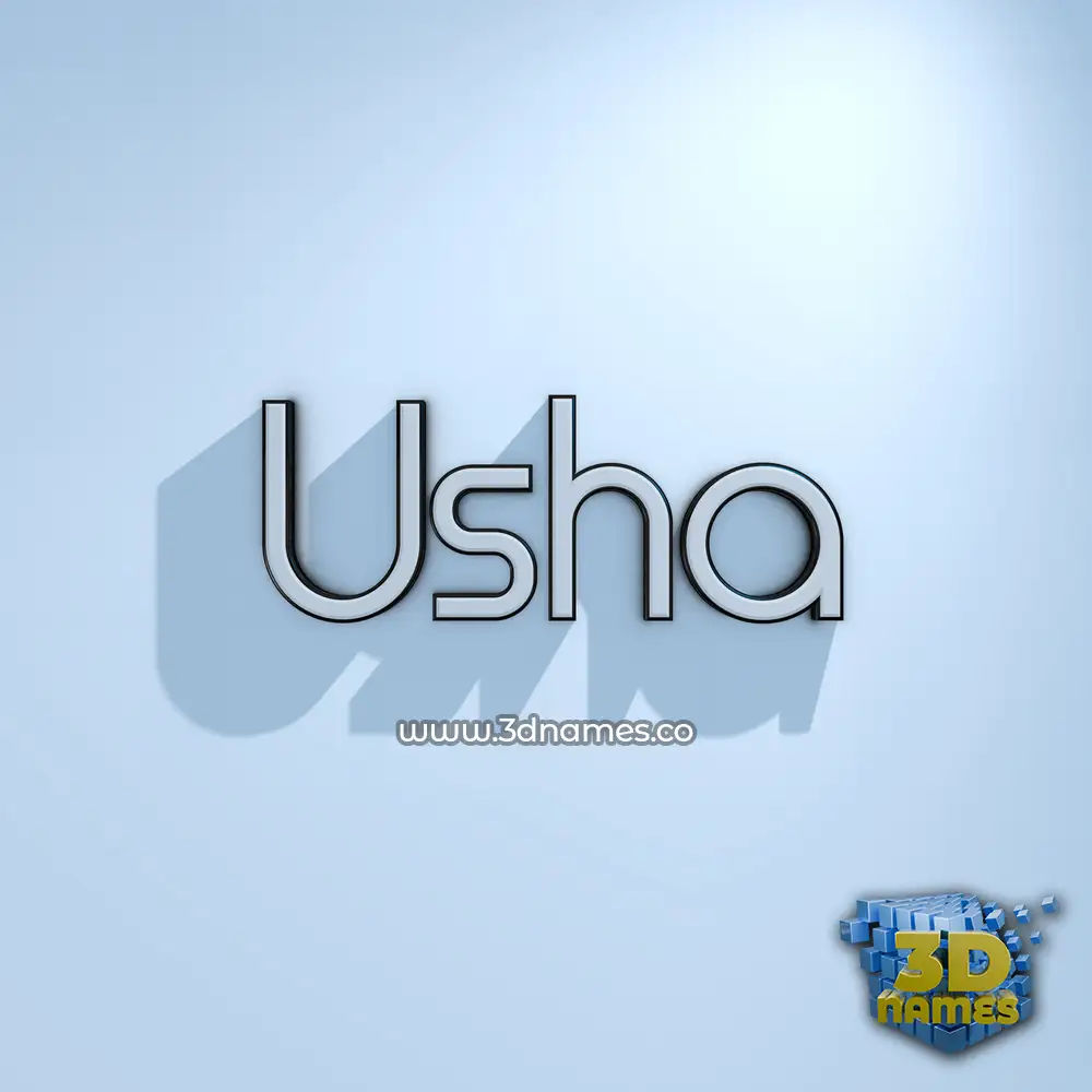 usha in White Logo Cold style - 3D name wallpaper