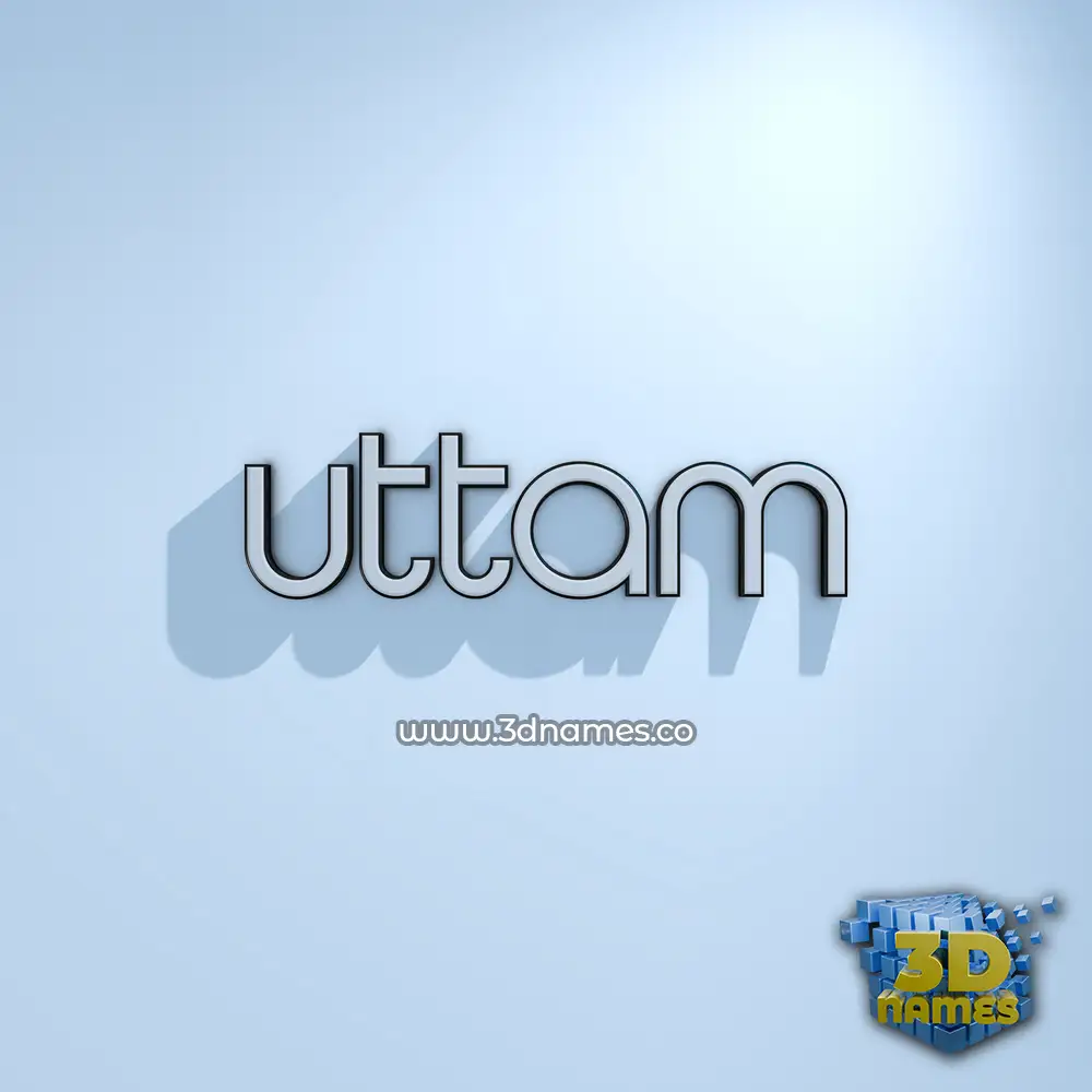 uttam in White Logo Cold style - 3D name wallpaper