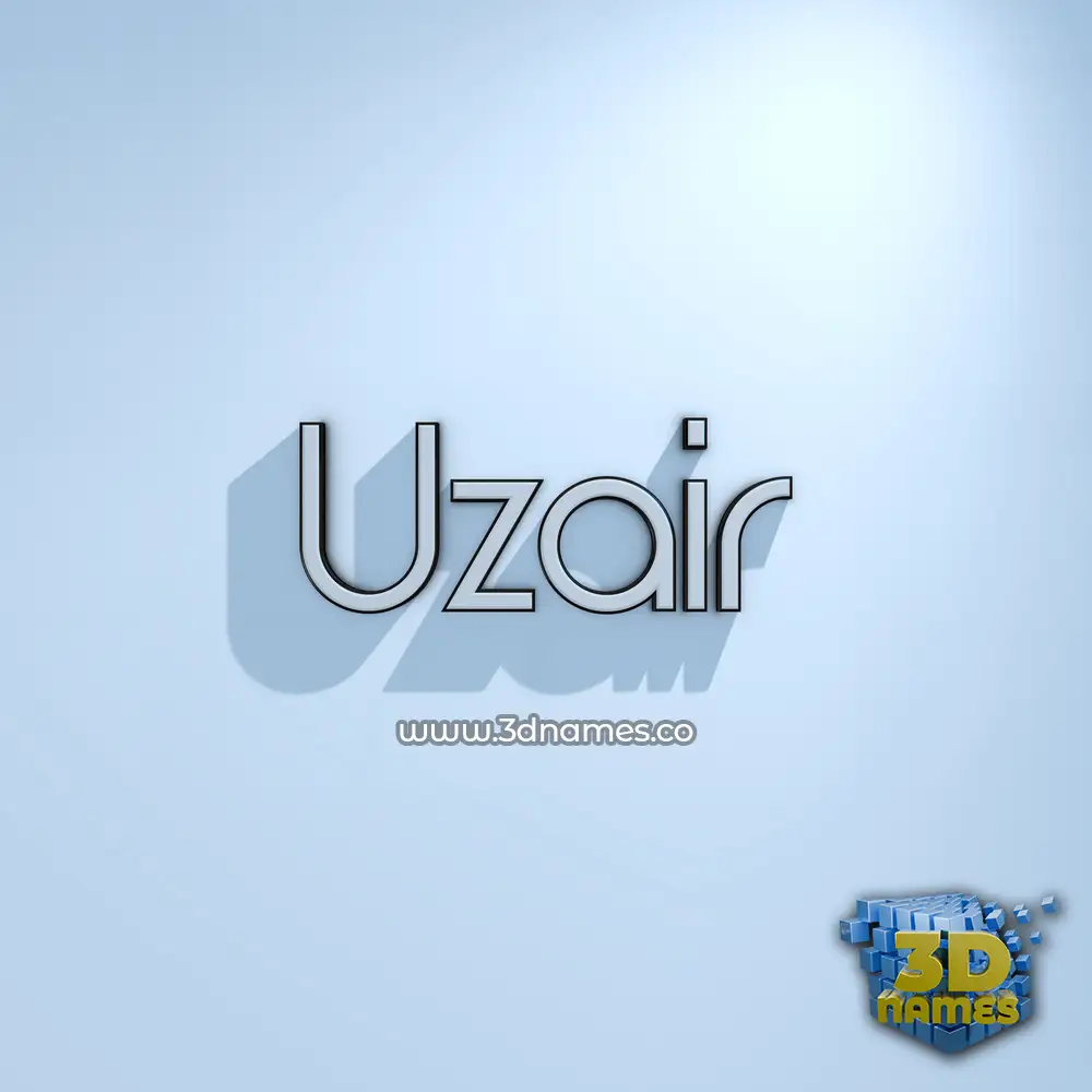 uzair in White Logo Cold style - 3D name wallpaper