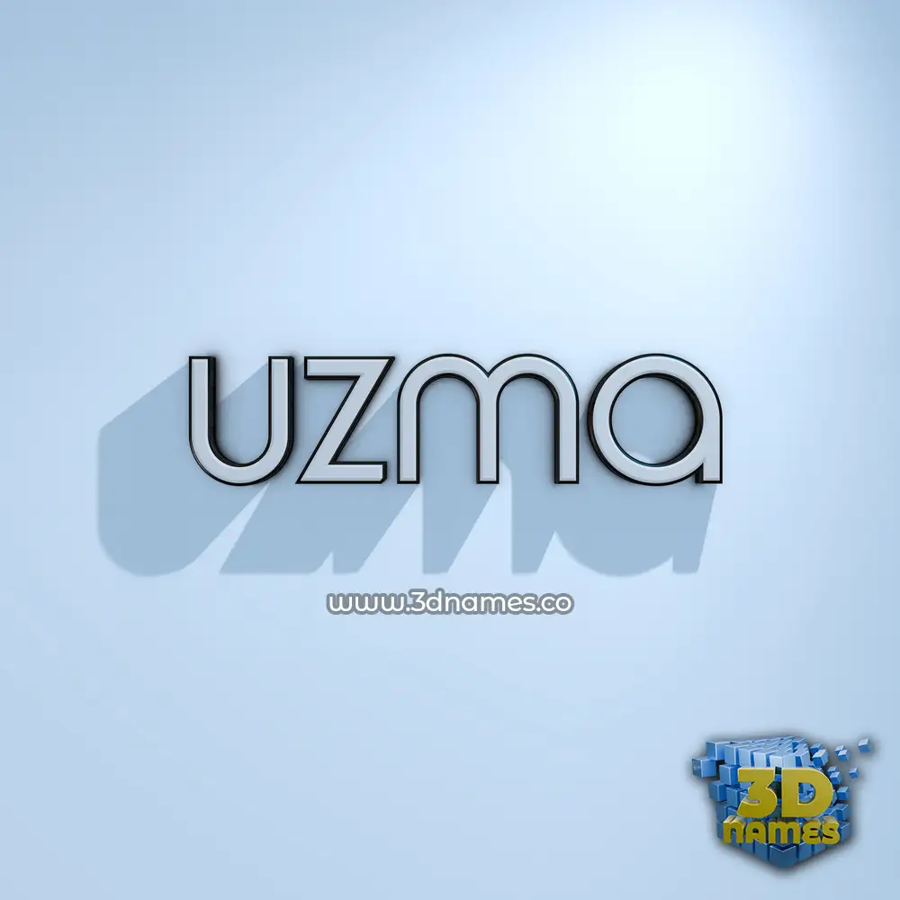 uzma in White Logo Cold style - 3D name wallpaper