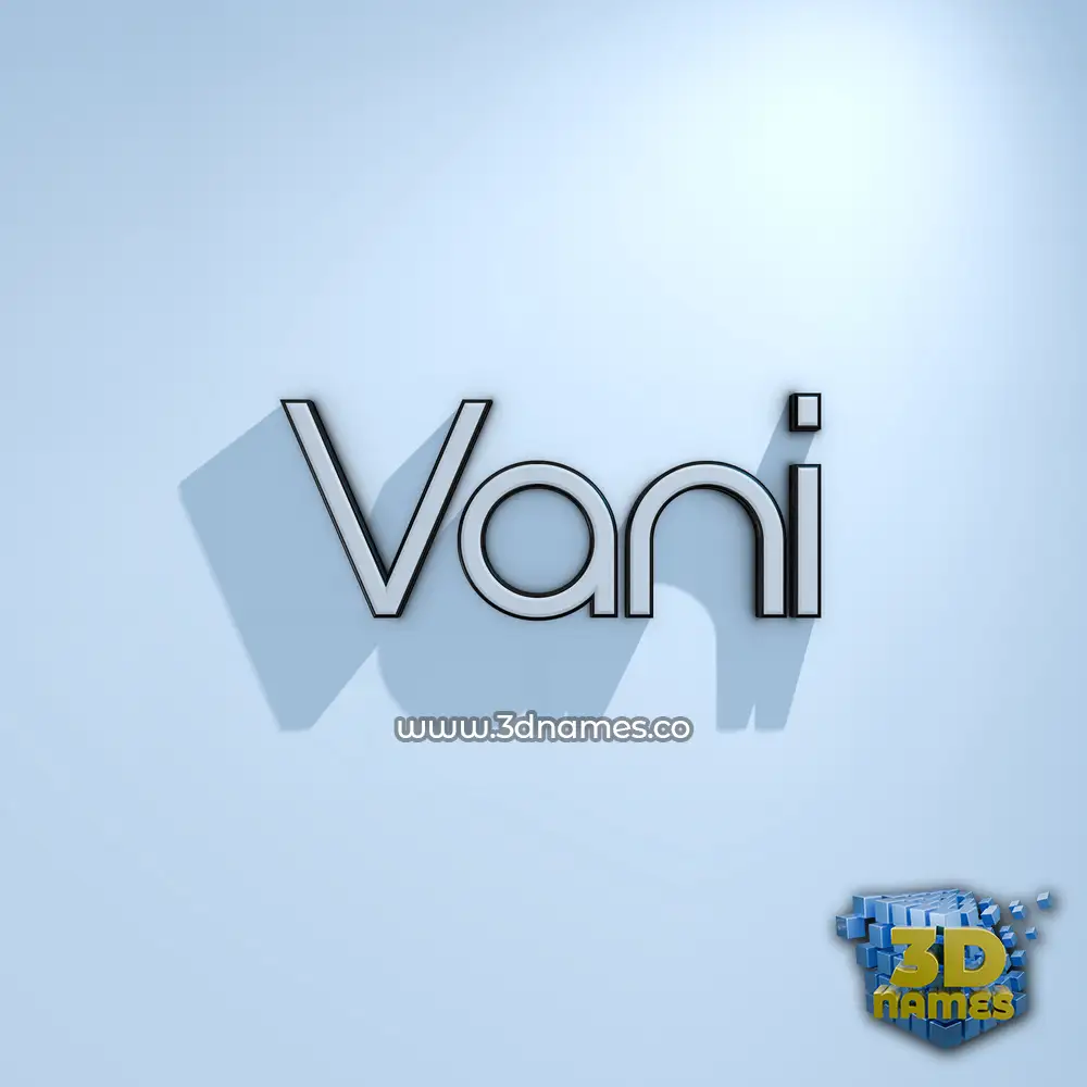 vani in White Logo Cold style - 3D name wallpaper