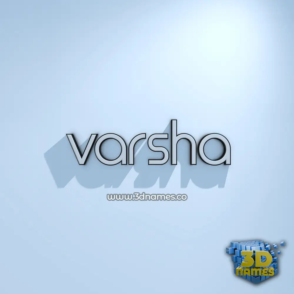 varsha in White Logo Cold style - 3D name wallpaper