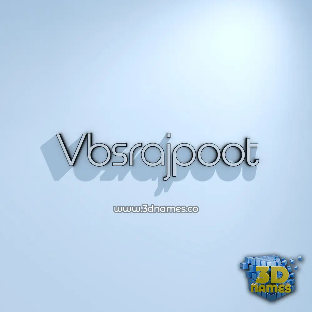 vbsrajpoot in White Logo Cold style - 3D name wallpaper