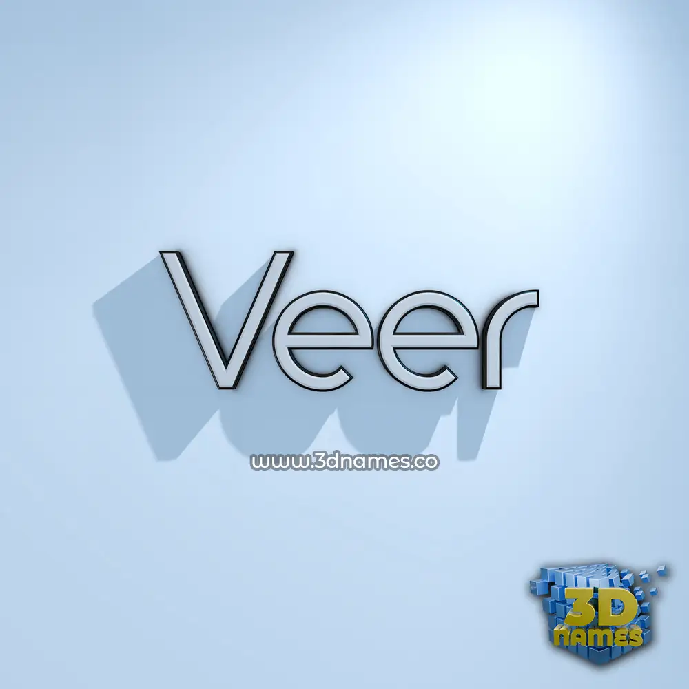 veer in White Logo Cold style - 3D name wallpaper