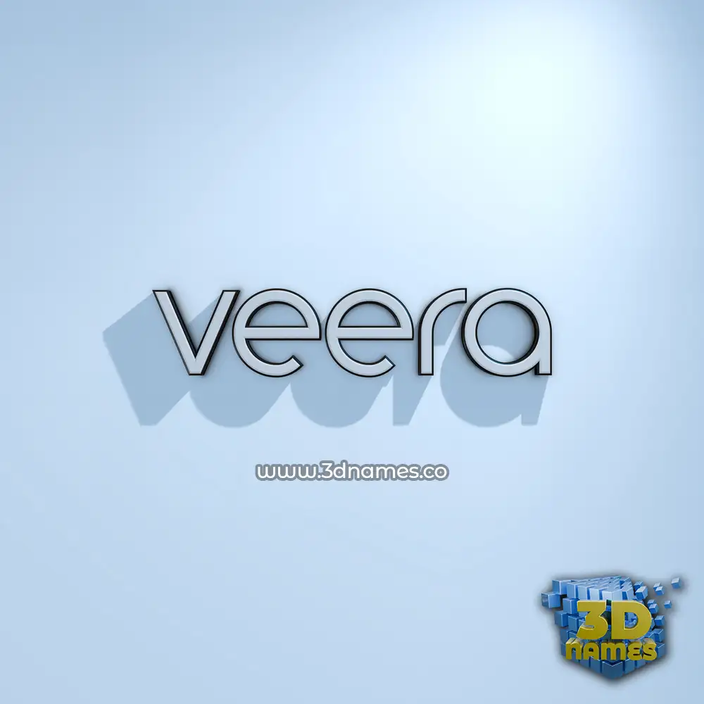 veera in White Logo Cold style - 3D name wallpaper