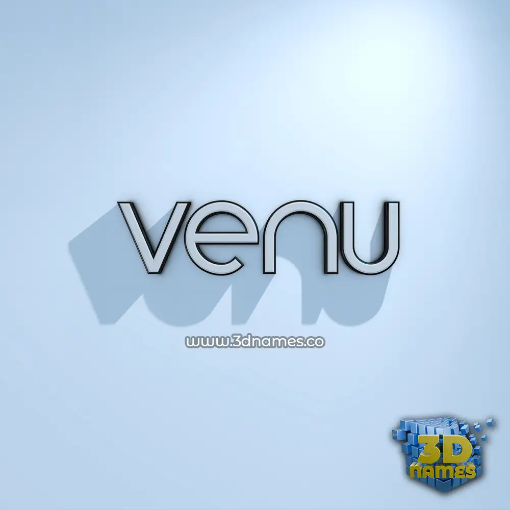 venu in White Logo Cold style - 3D name wallpaper