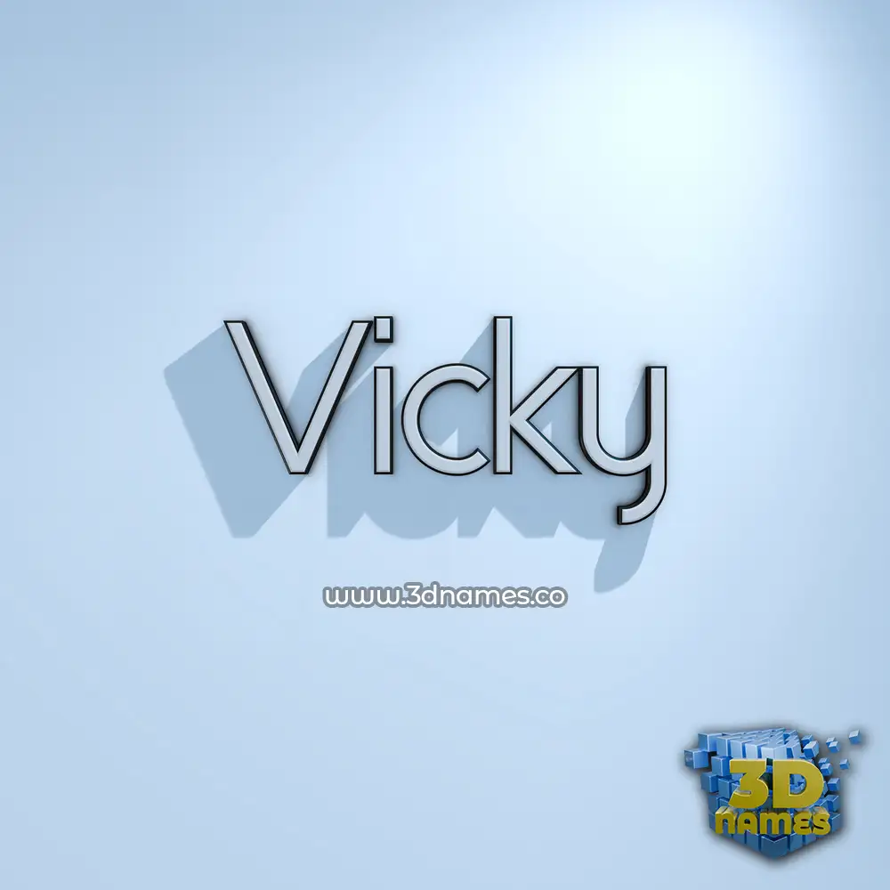 vicky in White Logo Cold style - 3D name wallpaper