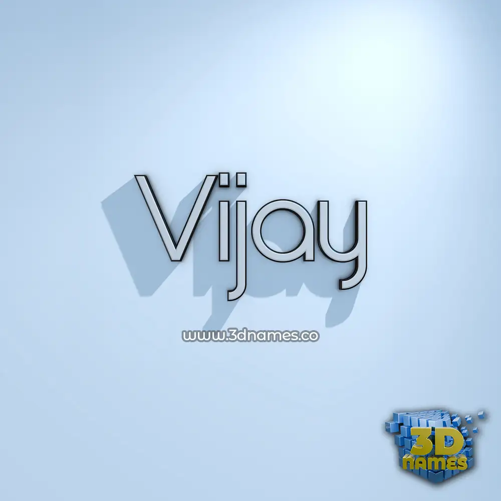 vijay in White Logo Cold style - 3D name wallpaper