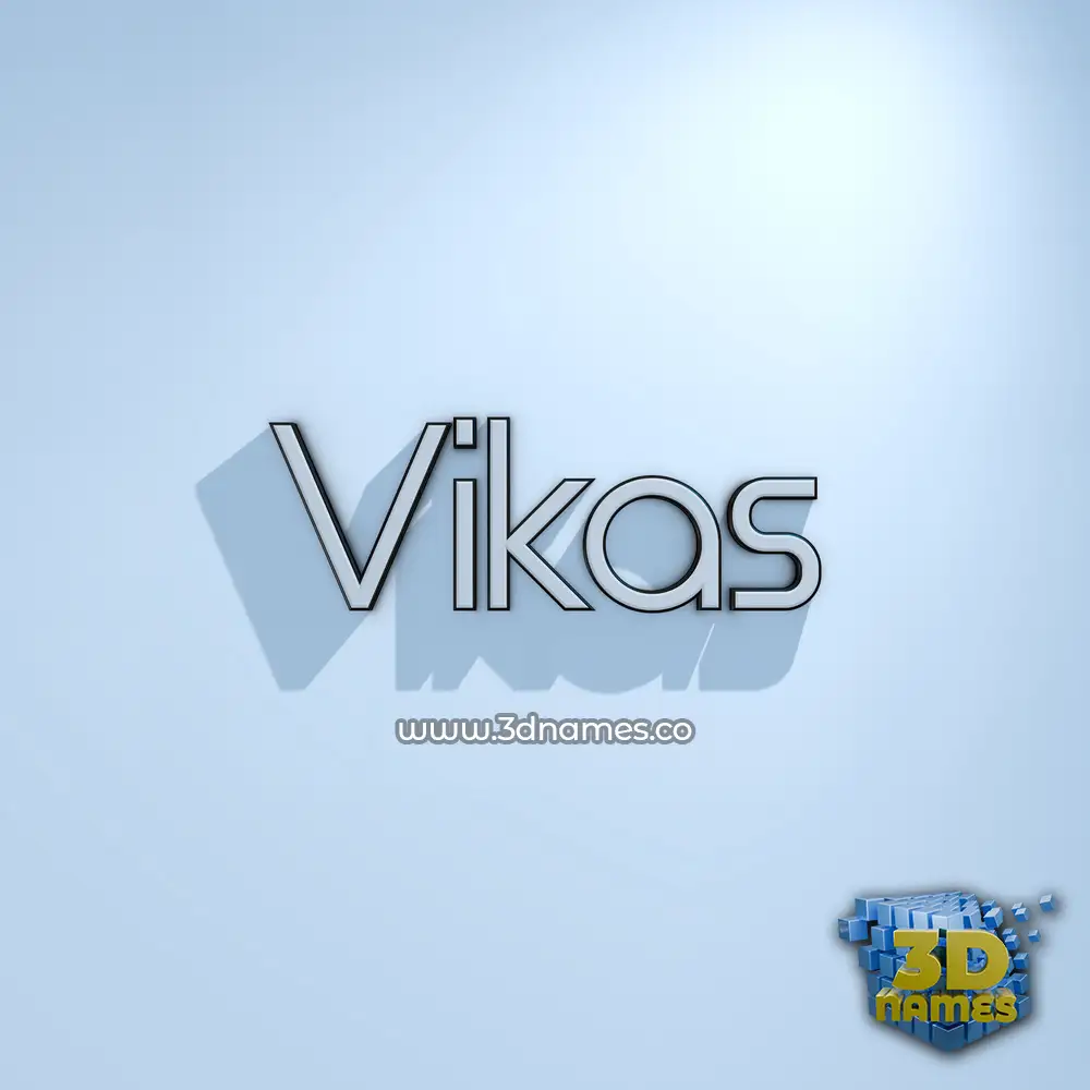vikas in White Logo Cold style - 3D name wallpaper