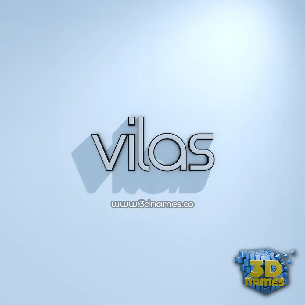 vilas in White Logo Cold style - 3D name wallpaper