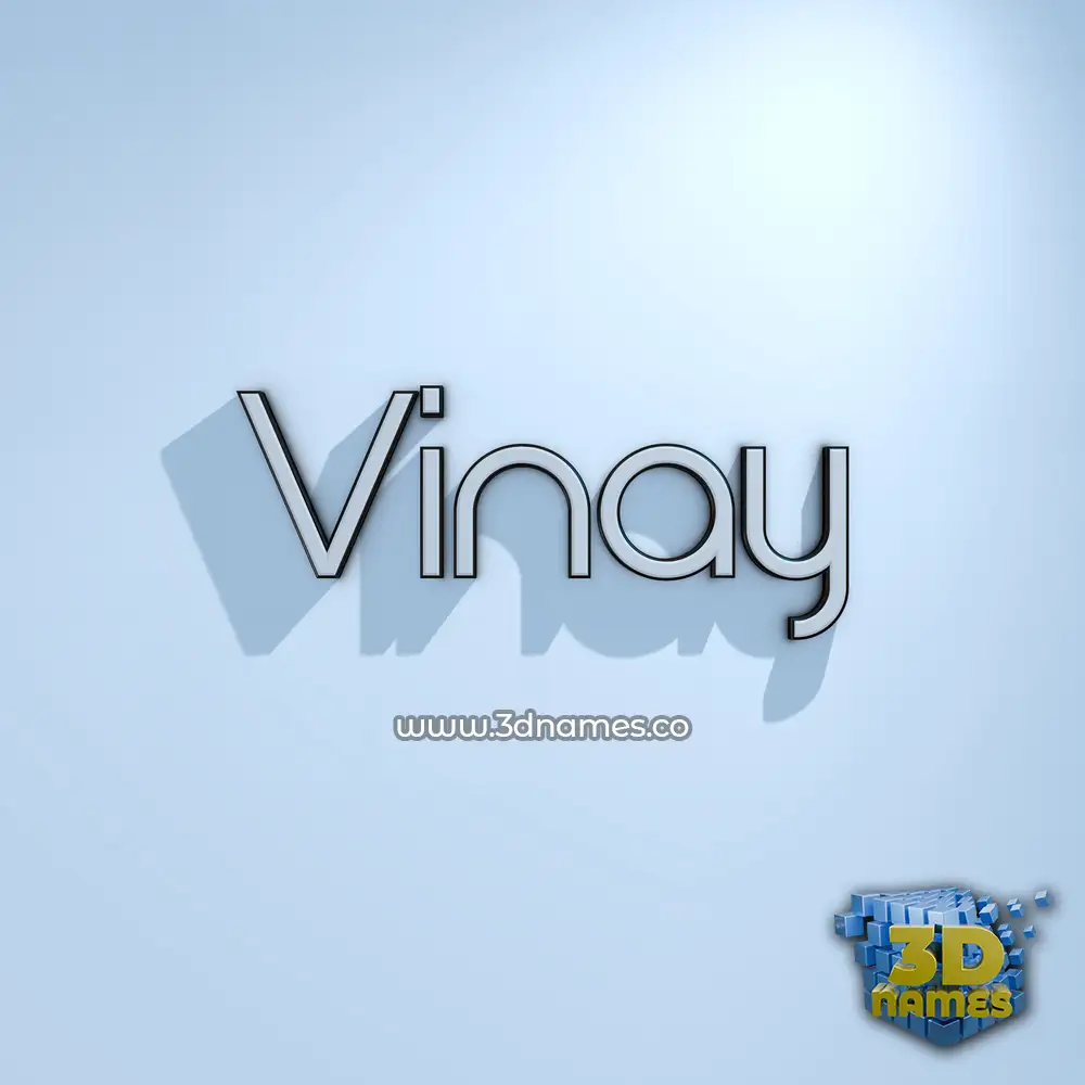 vinay in White Logo Cold style - 3D name wallpaper