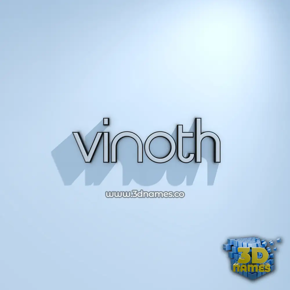 vinoth in White Logo Cold style - 3D name wallpaper