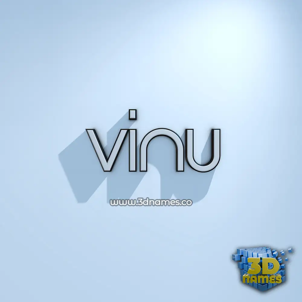vinu in White Logo Cold style - 3D name wallpaper