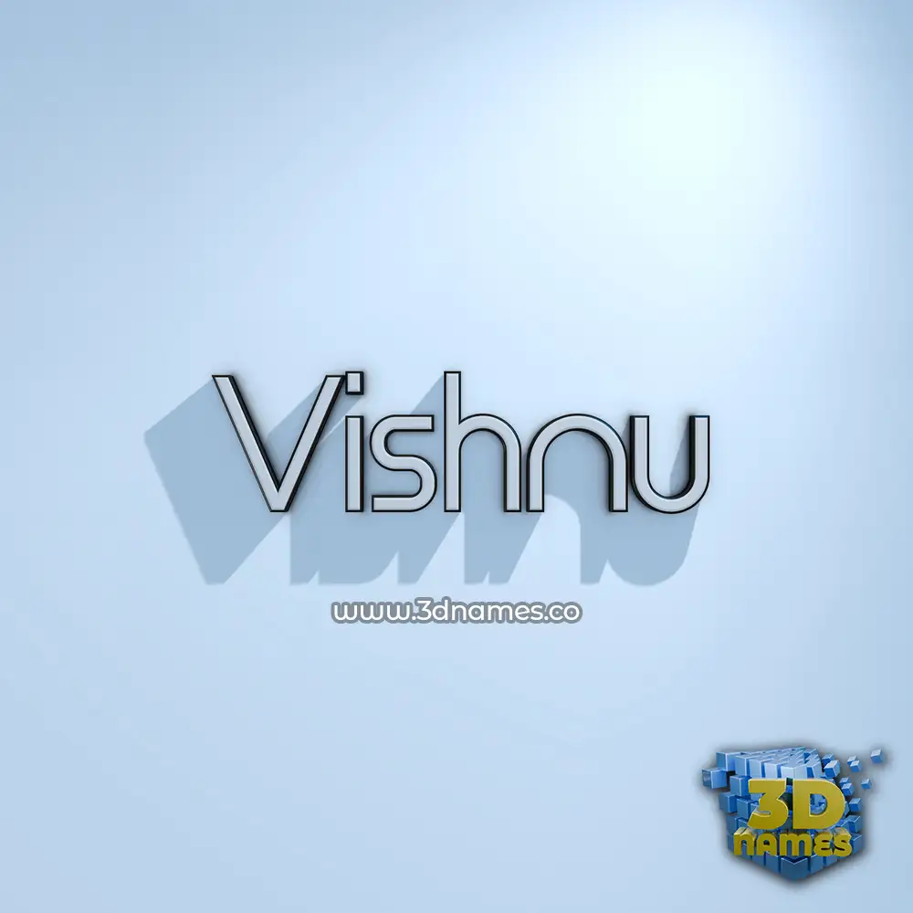 vishnu in White Logo Cold style - 3D name wallpaper