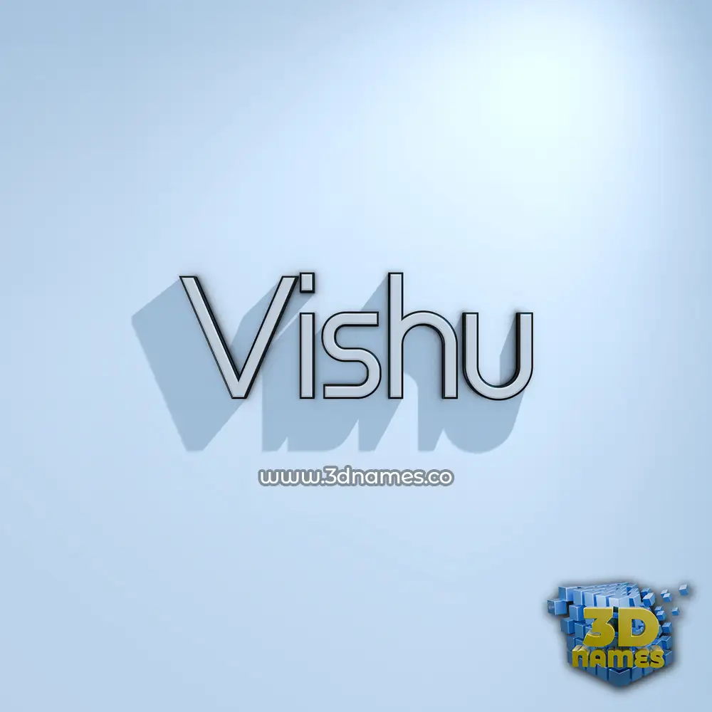 vishu in White Logo Cold style - 3D name wallpaper
