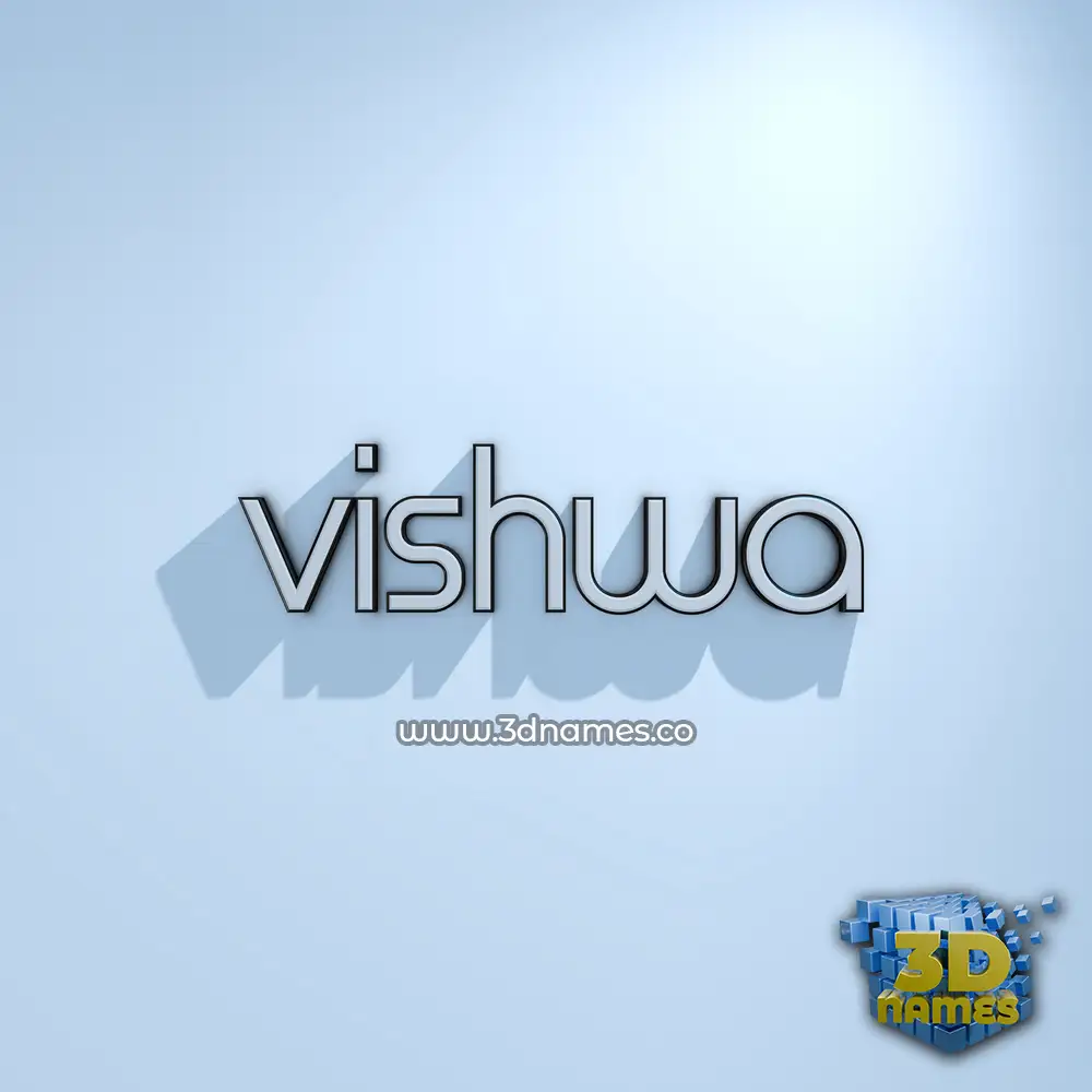 vishwa in White Logo Cold style - 3D name wallpaper