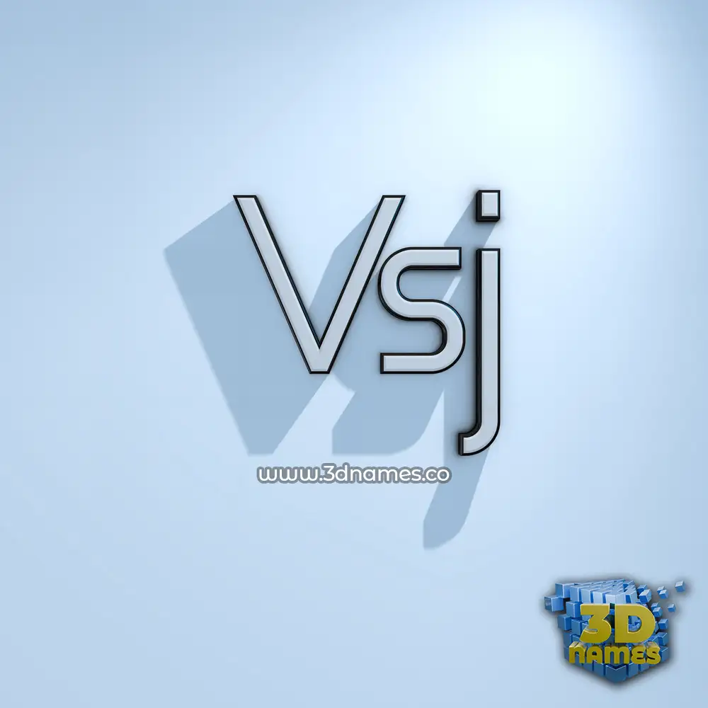 vsj in White Logo Cold style - 3D name wallpaper