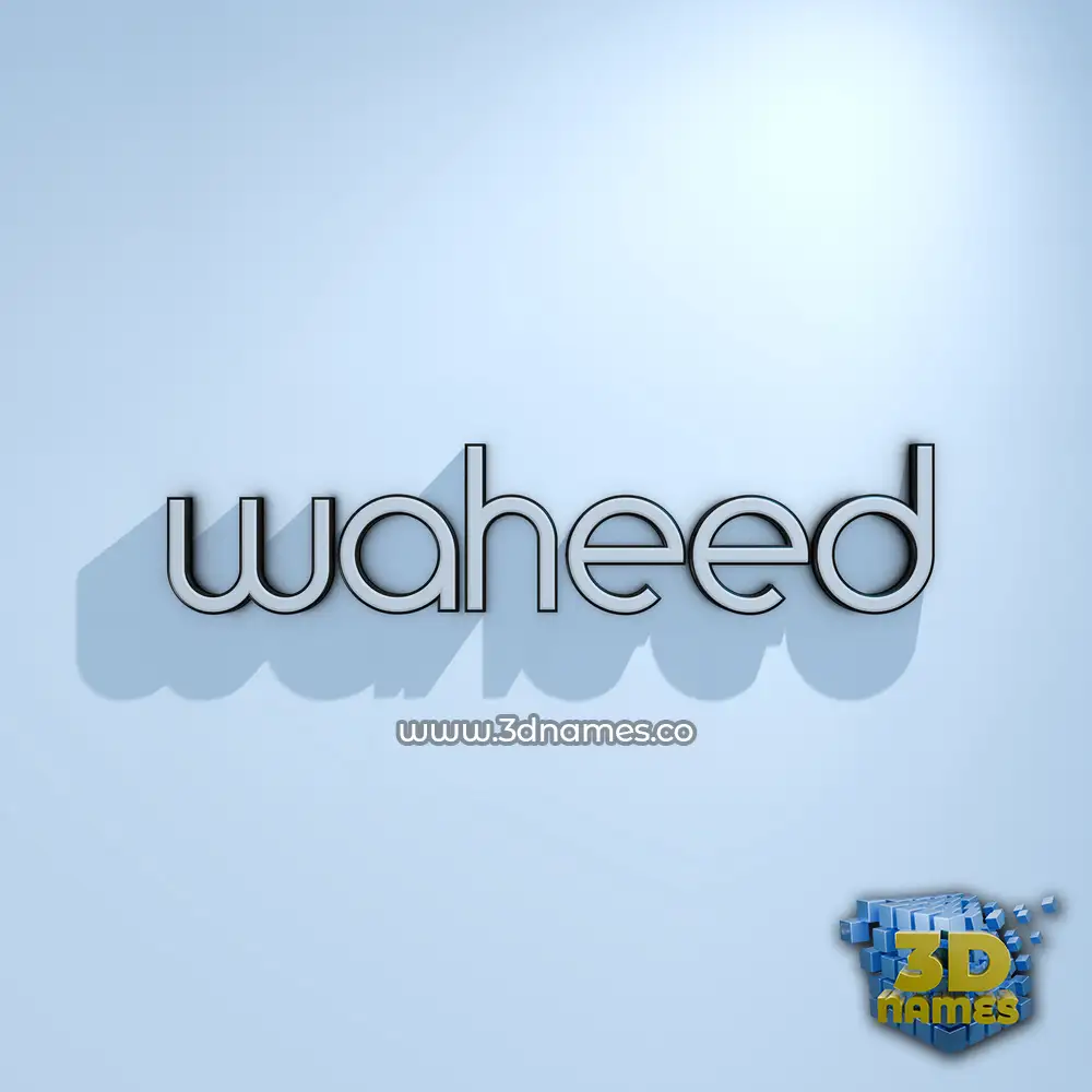 waheed in White Logo Cold style - 3D name wallpaper
