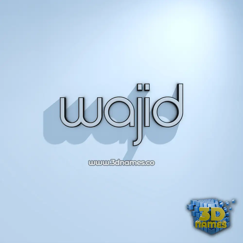 wajid in White Logo Cold style - 3D name wallpaper