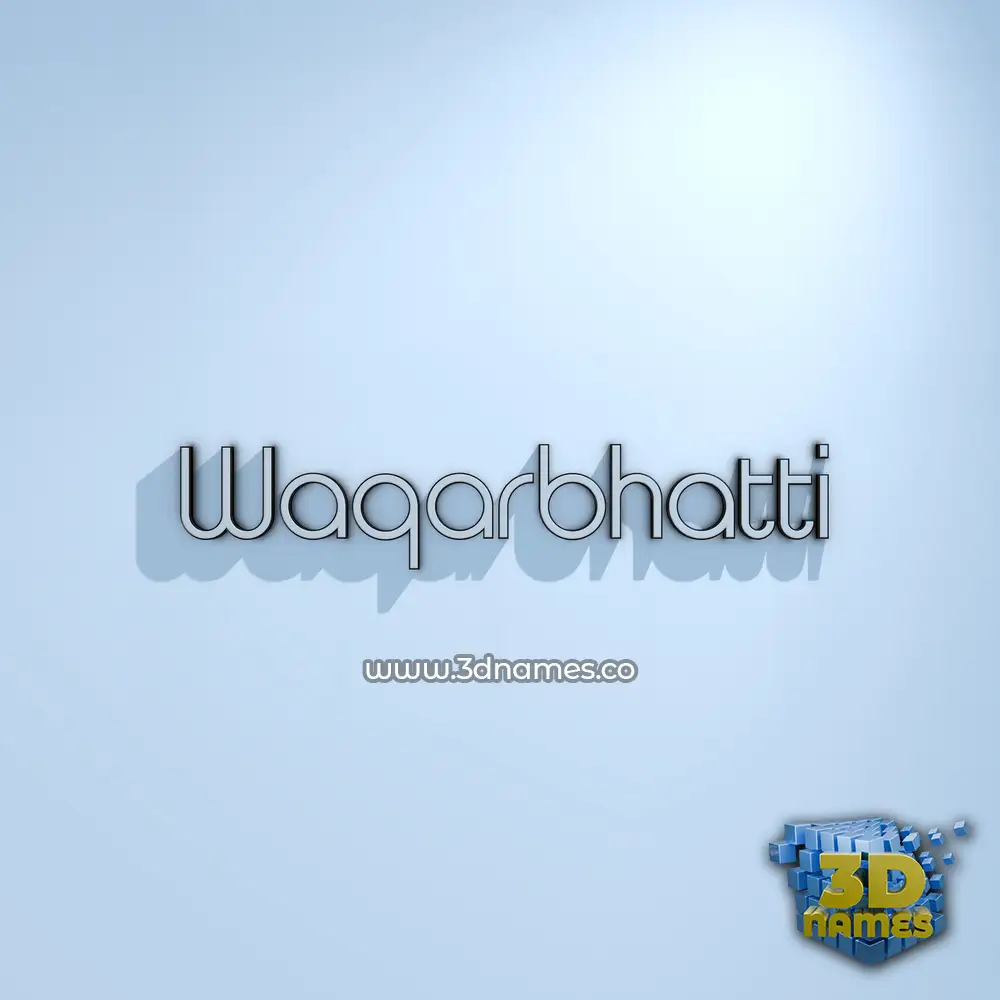waqarbhatti in White Logo Cold style - 3D name wallpaper