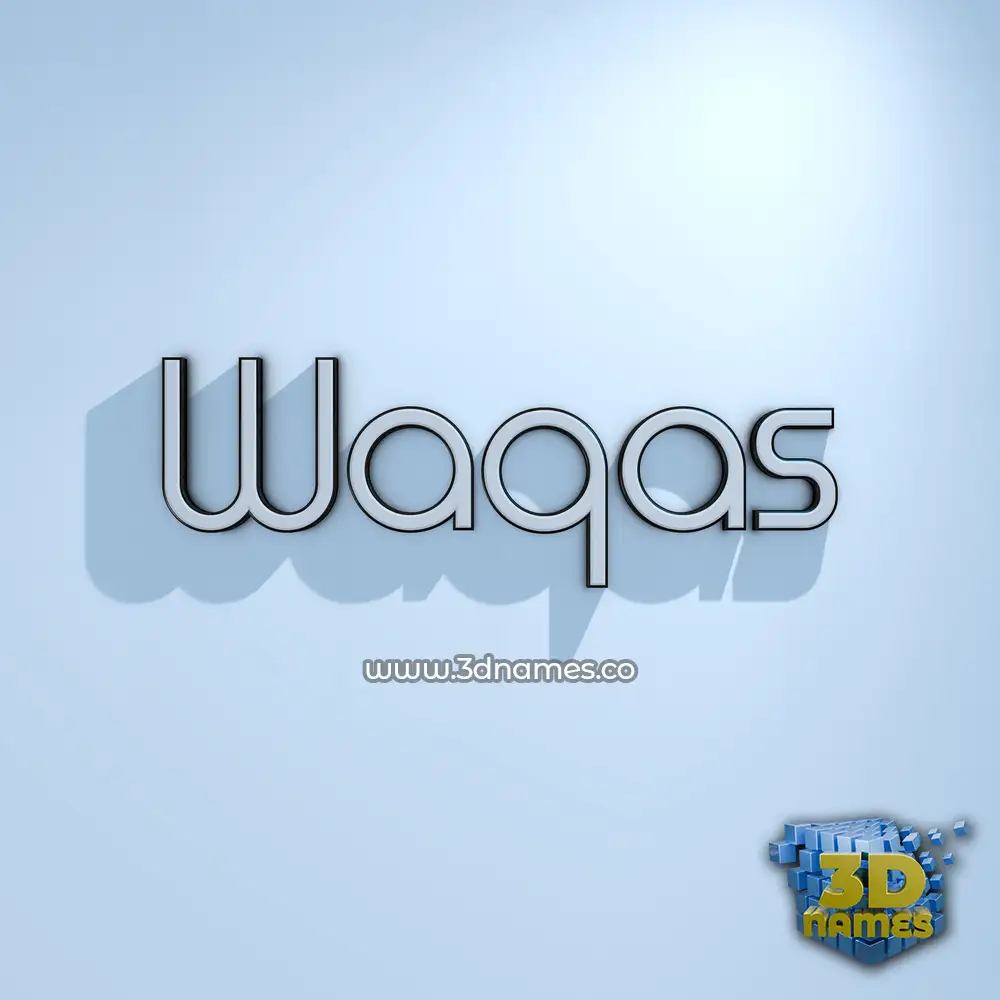 waqas in White Logo Cold style - 3D name wallpaper