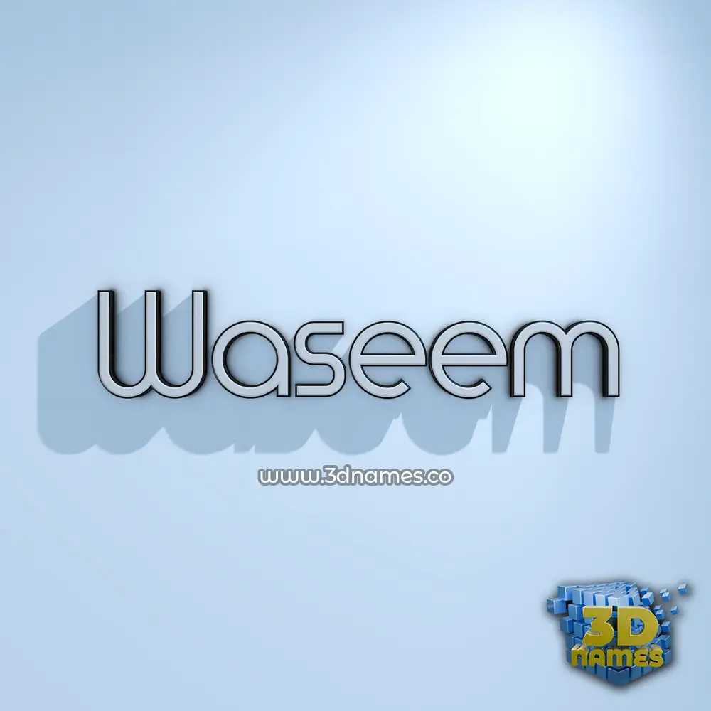 waseem in White Logo Cold style - 3D name wallpaper