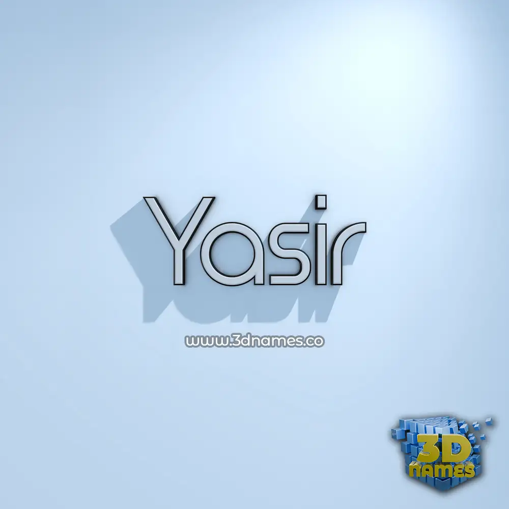yasir in White Logo Cold style - 3D name wallpaper